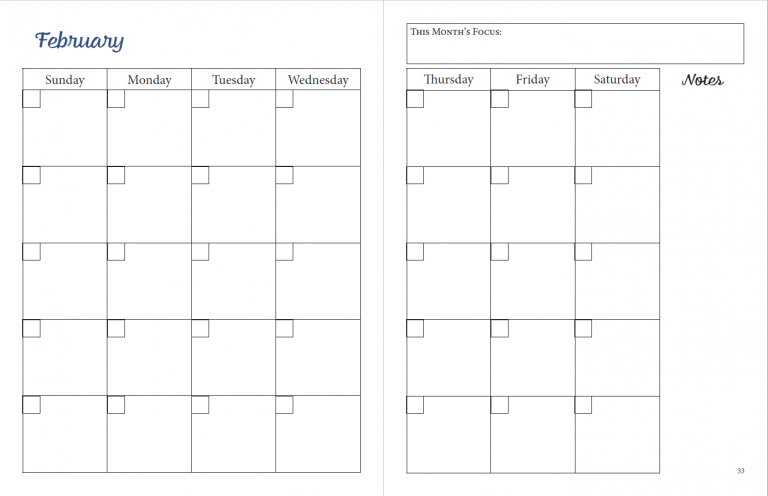 Printable Undated Planner 