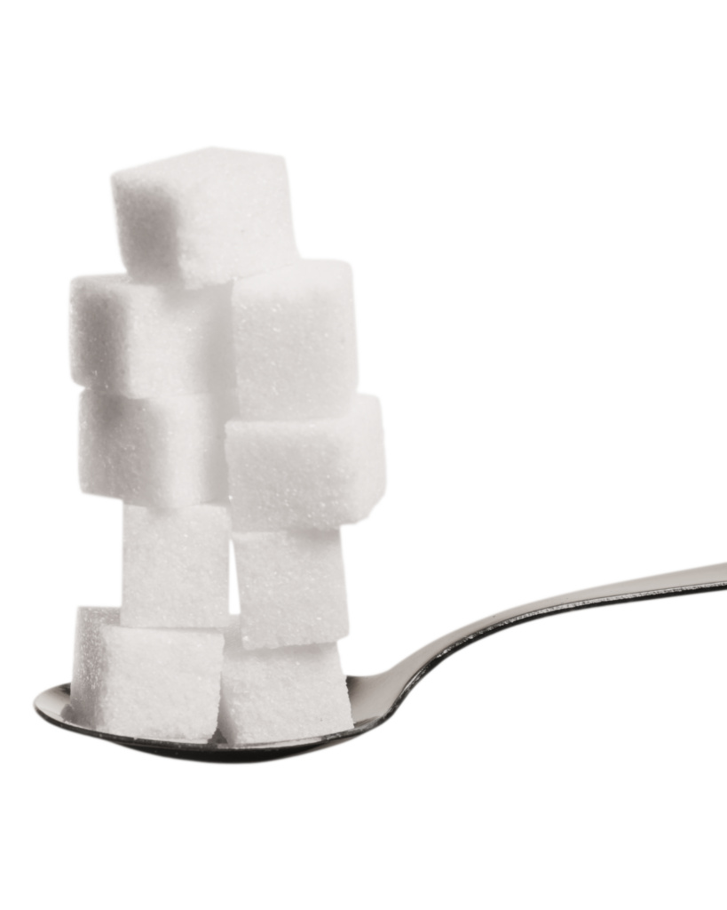 stood with sugar cubes stacked on top to resemble Smart Swaps for Sugar.